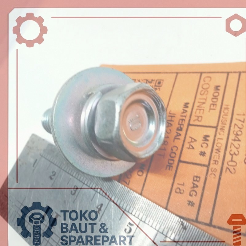 BAUT 17 M12X35 DOBEL RING LEBAR BAUT BAJA PANJANG 3,5 cm drat krucut