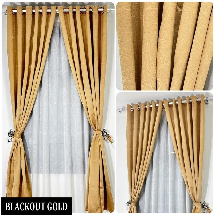 GORDEN ACKOUT  IMPORT TEBAL/ GORDEN AKOUT POLOS TU JENDELA - ACKOUT GOLD, UK 135 X 170 CM