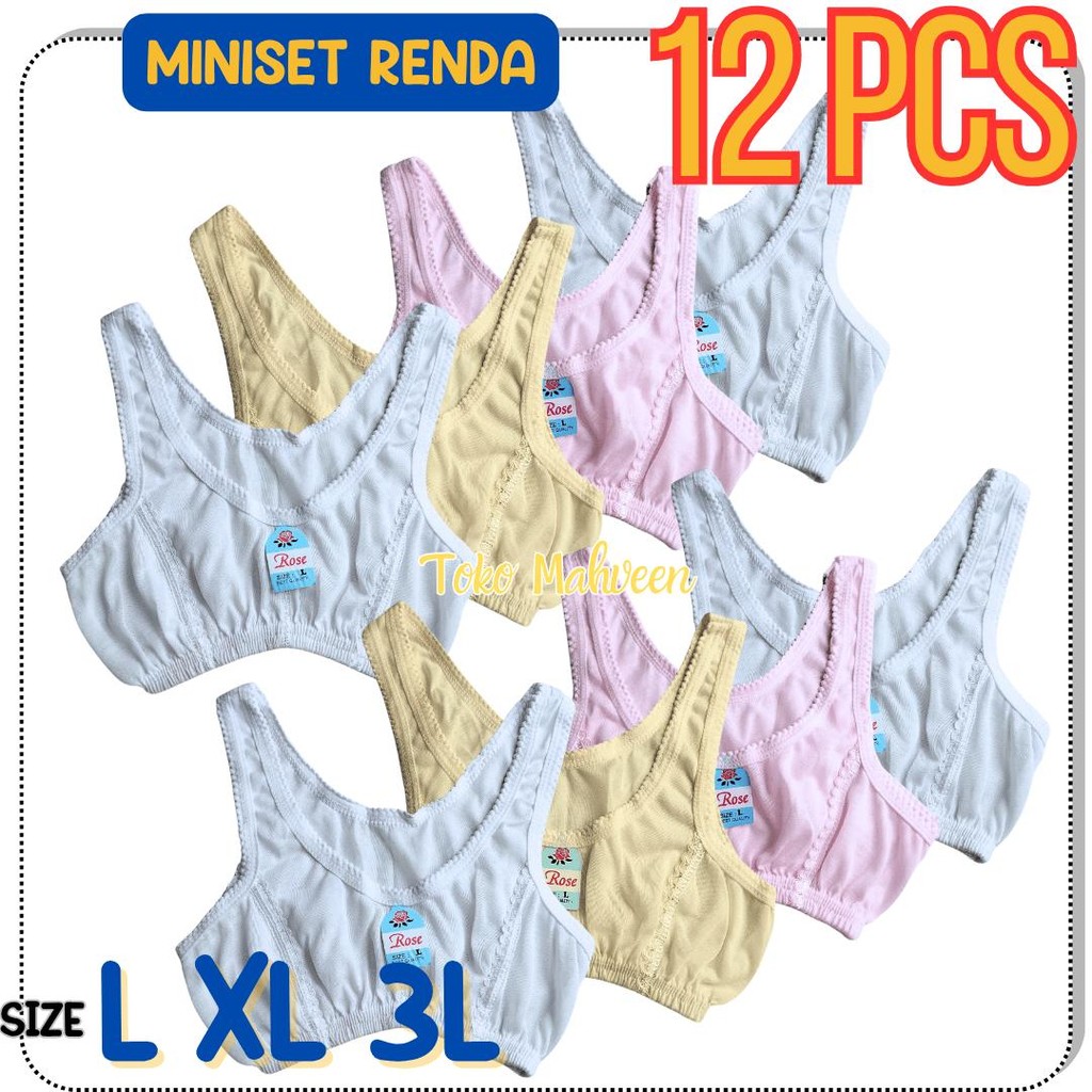 GROSIR 12 PCS BH BRA MINISET BLUS ANAK SMP SMA REMAJA DEWASA MINISET NYAMAN DIPAKAI PAKET HEMAT MAHV