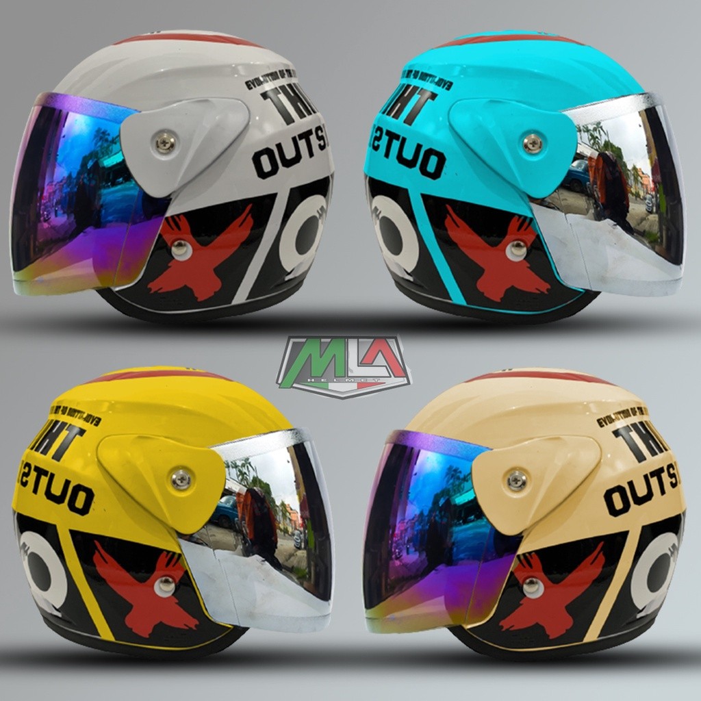 HELM MOTOR DEWASA HALF FACE MOTIF NOUVO OUTSIDE SEPERTI HELM GM EVOLUTION KUALITAS PREMIUM - BUKAN H