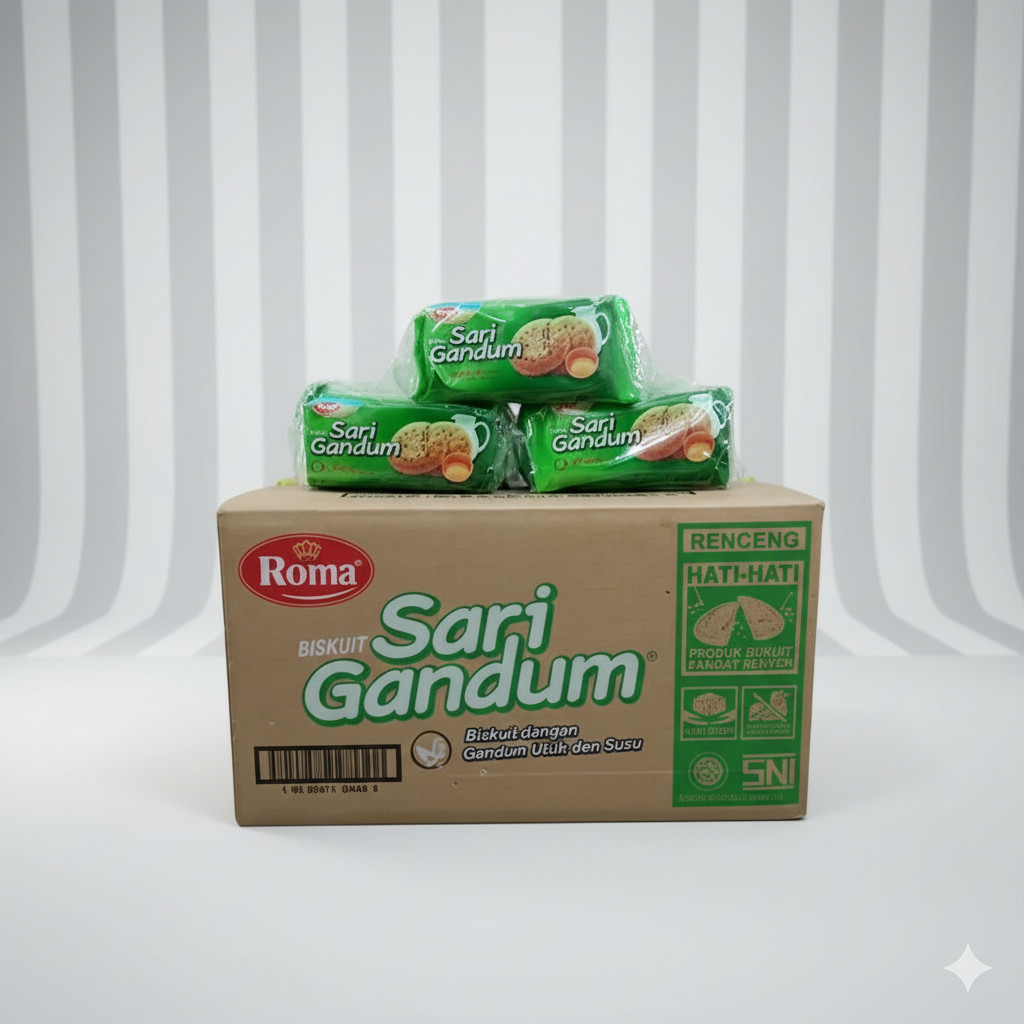 Roma Sari Gandum Renceng 39gr 1 dus isi 120 karton biskuit gandum original