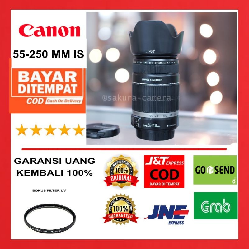 Canon 55-250mm IS Lensa Tele Zoom Original