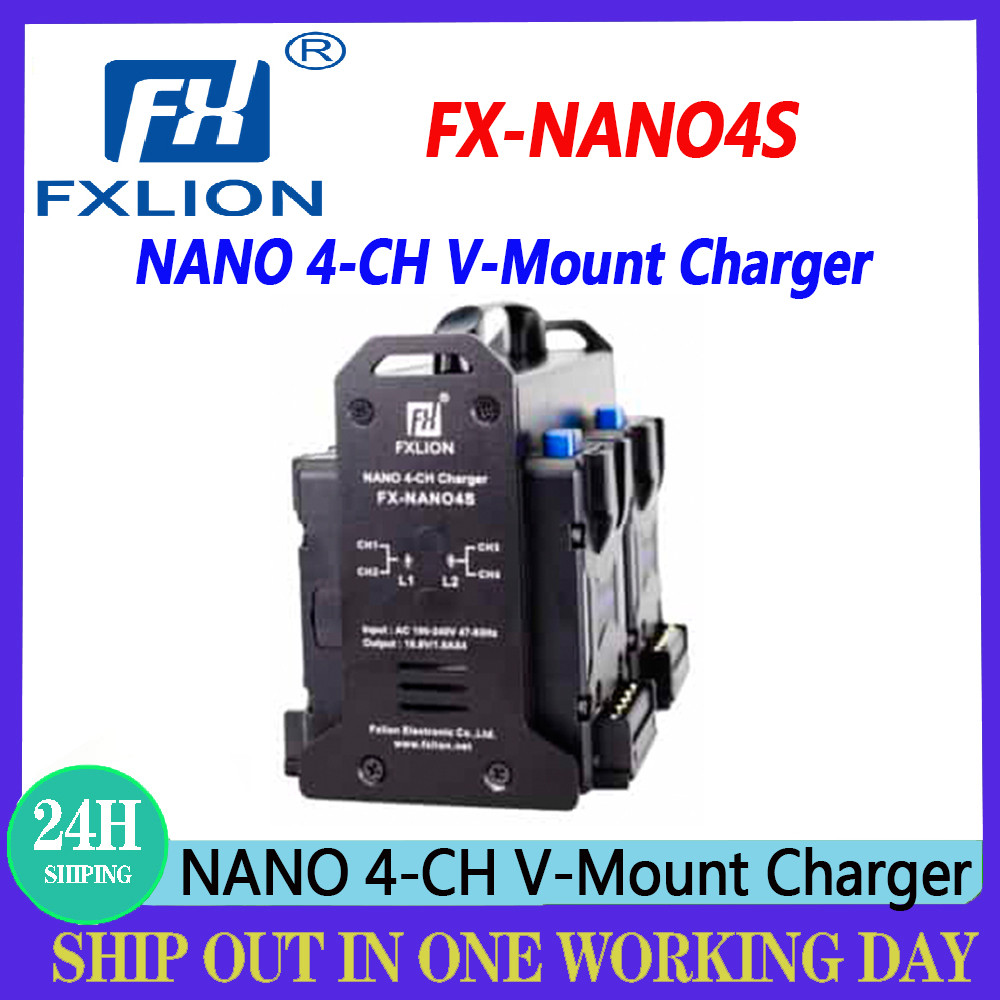 FXLION FX-NANO4S NANO 4-CH V-Mount Charger For Nano Battery Series Charger