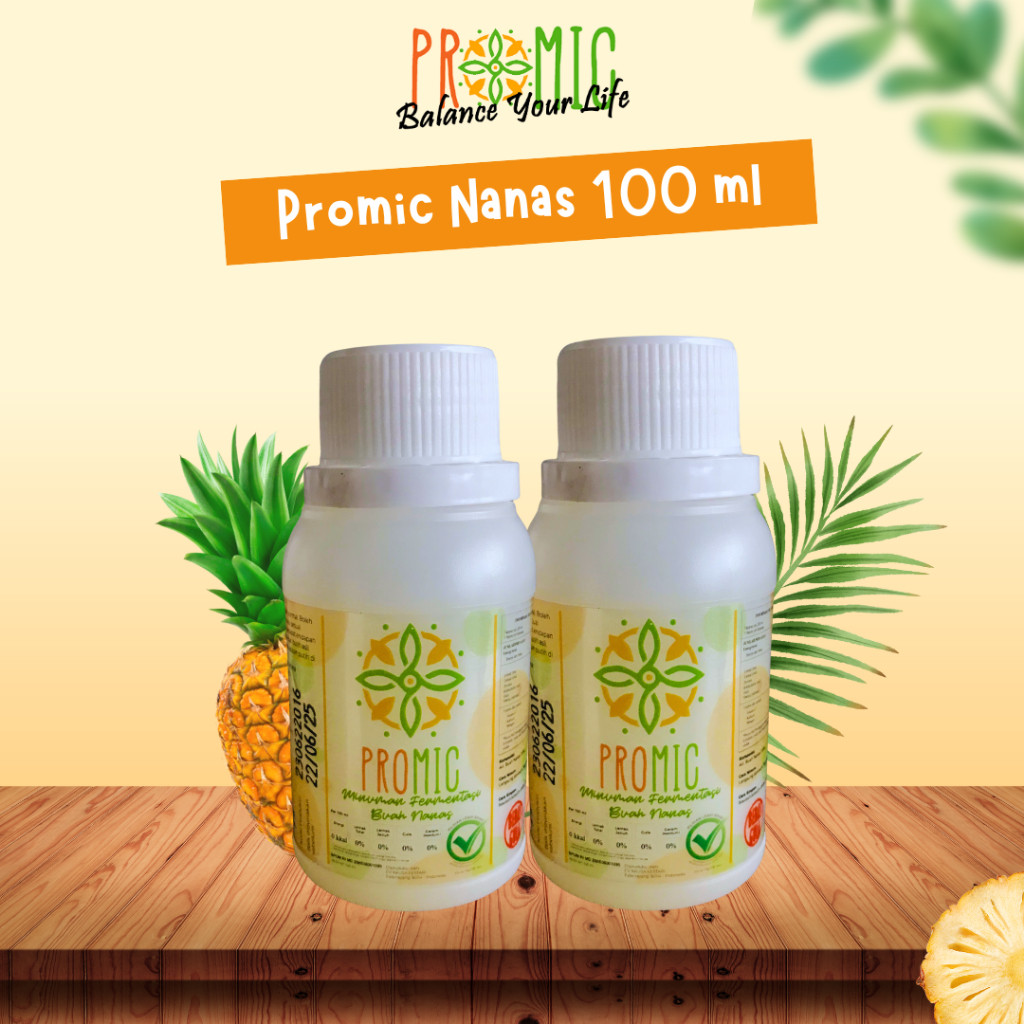 Promic Nanas 100ml Minuman Fermentasi Alami Probiotik Bakteri Baik Biang Starter Atasi Gerd Maag