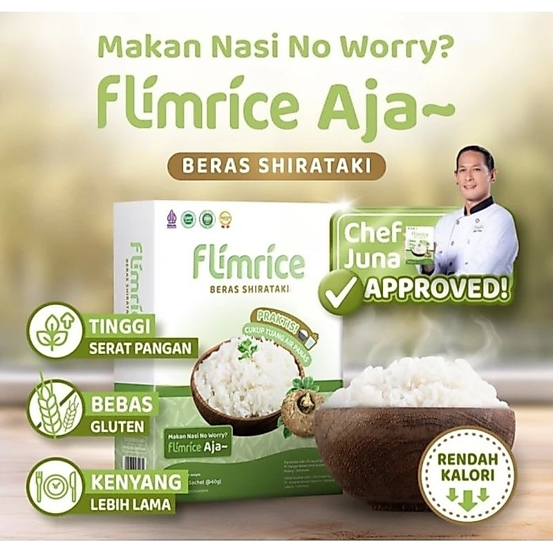 FlimRice by Flimty Nasi Shirataki Nasi Diet Makassar Ready  -1 Box isi 7 sachet