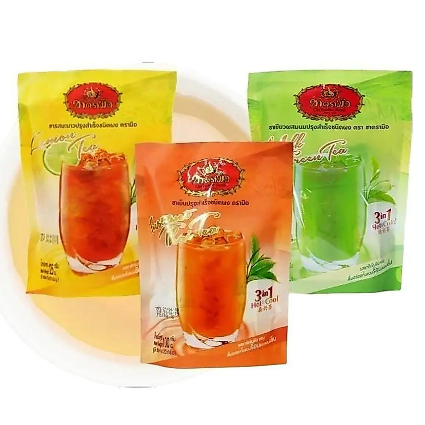 Chatramue Instant Thai Tea 3in1 / Thai Green Tea 3in1 / Lemon Tea 3in1