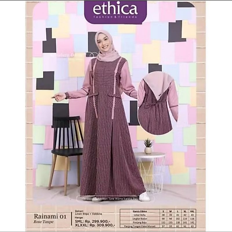Gamis Rainami 01 Dewasa, Gamis Rainami Kids 01 by Ethica