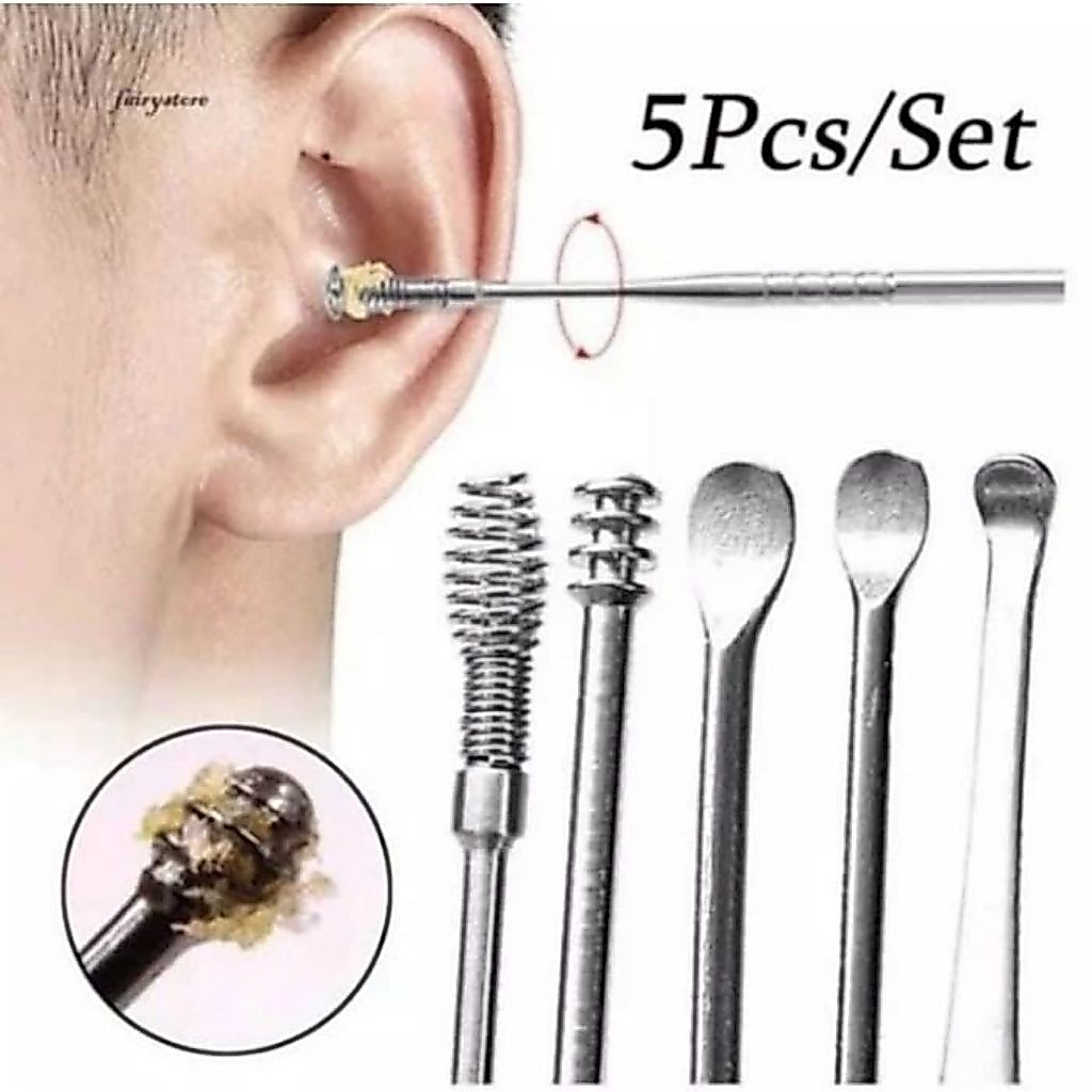 Set pembersih telinga 5 in 1/pembersih telinga besi/pembersih telinga sepaket