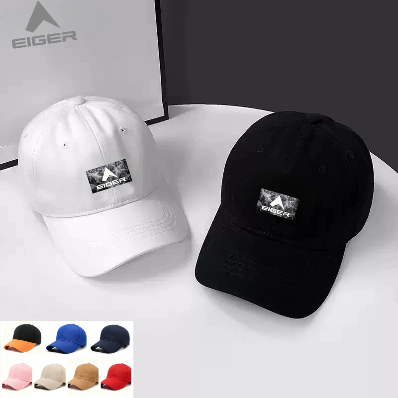 TOPI EIGER Unisex Hitam Putih Topi Baseball Casual Streetwear Premium