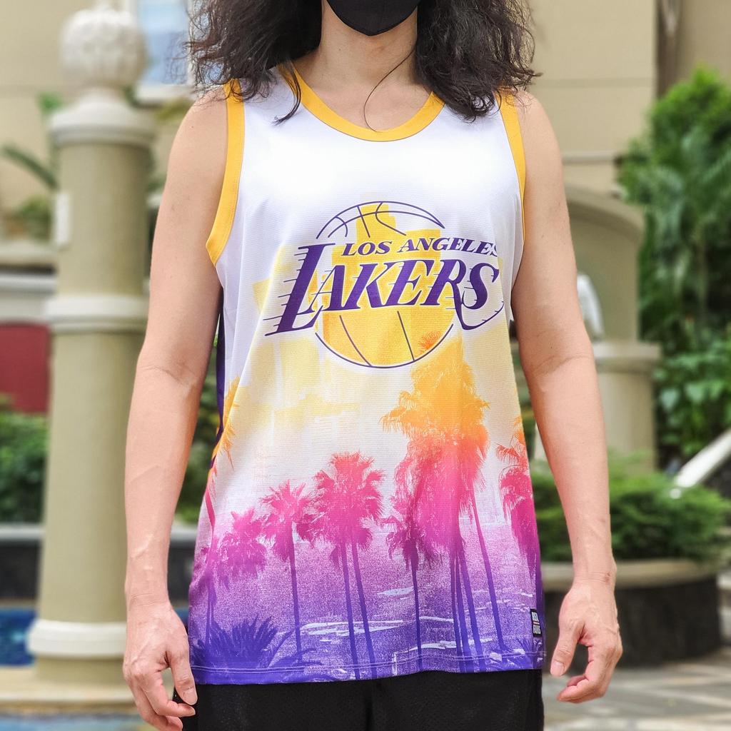 jersey basket nba los angeles lakers palms unisex pria wanita baju kostum pakaian olahraga