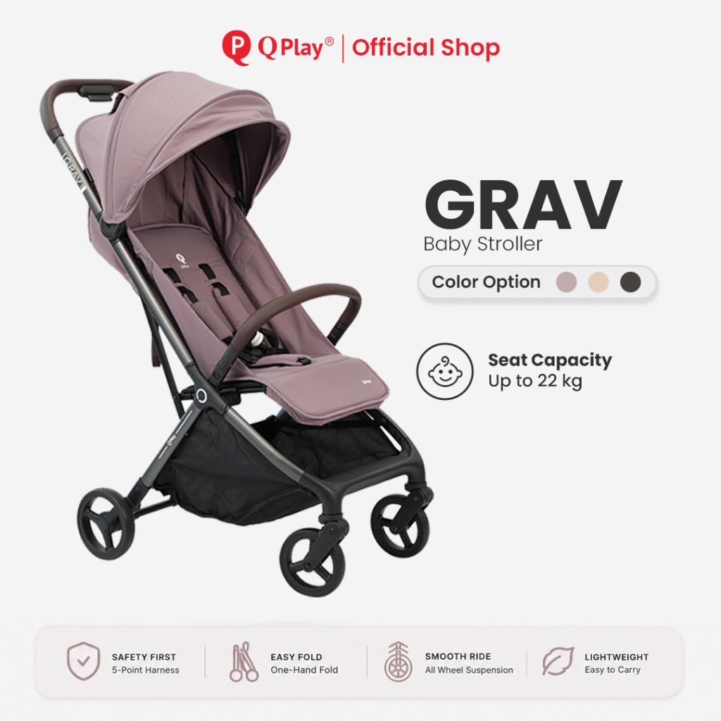 Qplay Grav - Stroller Anak Auto Folding / Kereta Dorong Bayi Auto Lipat Compact