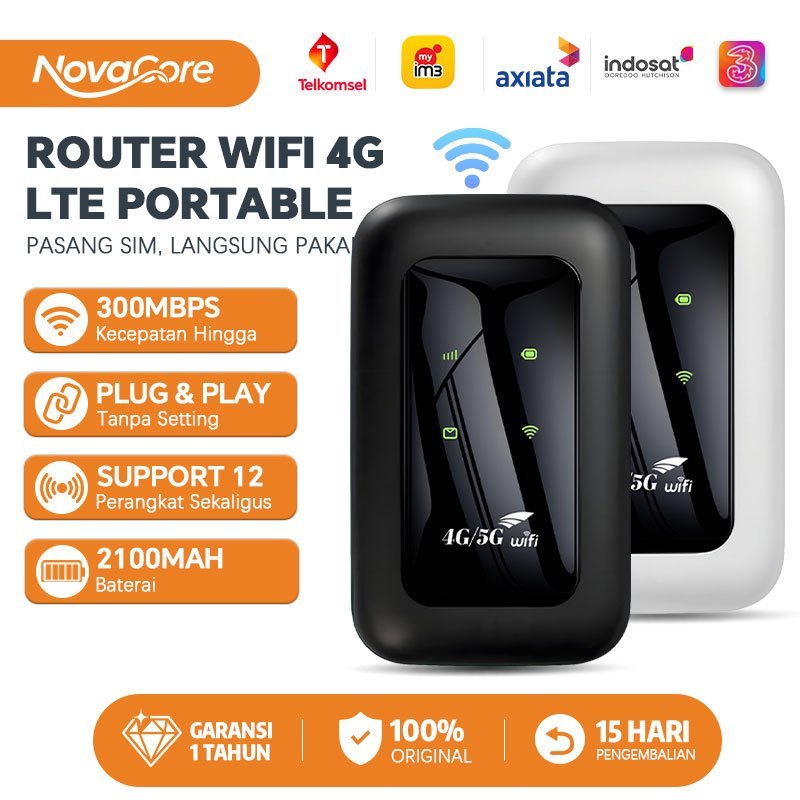 (DFlash Laptop) Novacore Modem WiFi 4G LTE Portable Router Mini | Mifi Hotspot WiFi Saku 150Mbps | B