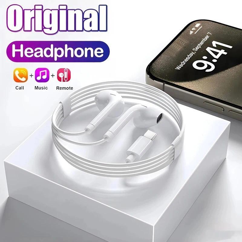 Wired Headphones HiFi Surround Sound Type USB C Earphones 3.5mm With Mic Headset For Xiaomi Samsung 