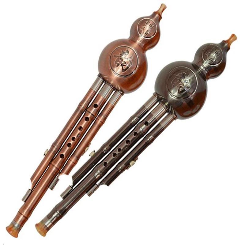 Three Tone Hulusi Flute Copper Plating ABS Gourd Flauta Crashproof Dampproof Calabash Flute Hulusi F