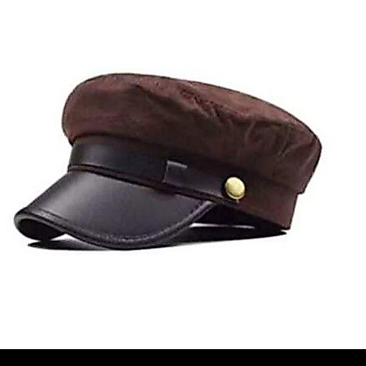 Topi Comando kulit buk/Topi Pria Kulit/Topi Sailorman/Topi Pelaut