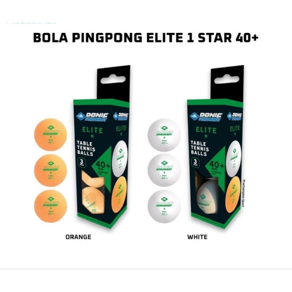 bola pingpong elite putih/orange donic schildkrot original% muraaahhhh