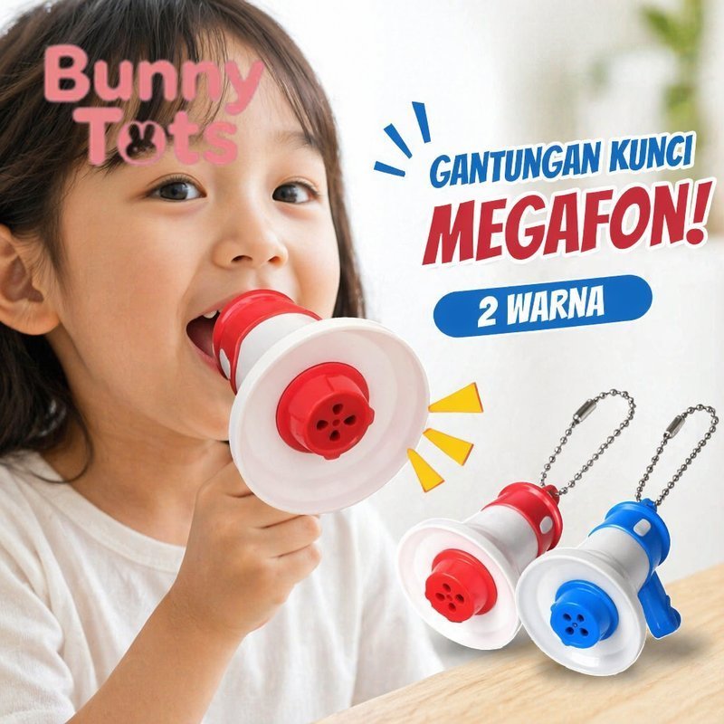 Gantungan Kunci Megafon Mini Perekam Suara Speaker Mainan Anak Lucu Toa Rekam Suara Tas