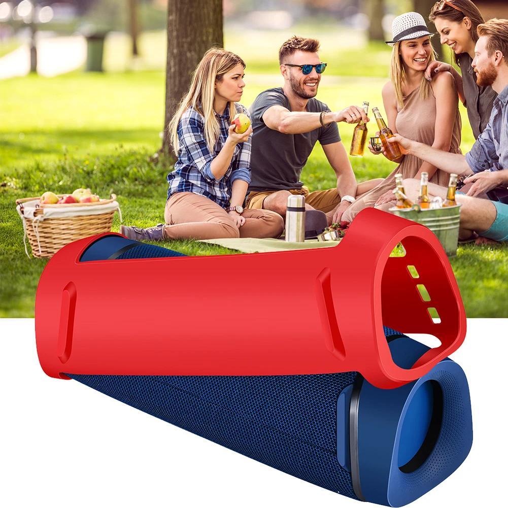 Waterproof Bluetooth-compatible Speaker Case Adjustable Strap Silicone Protective Sleeve Portable An