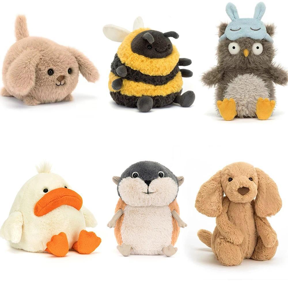 New Lovely Animal Furry Series Plush Bee Carnivorous Plant Doll Sheepdog Seagull Duck Toy Owl Mole C