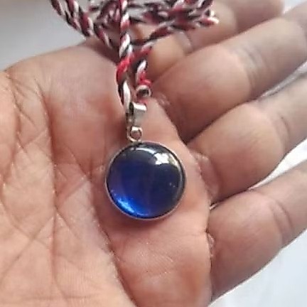 kalung tridatu liontine blue cyklop/royal blue king safir bulat
