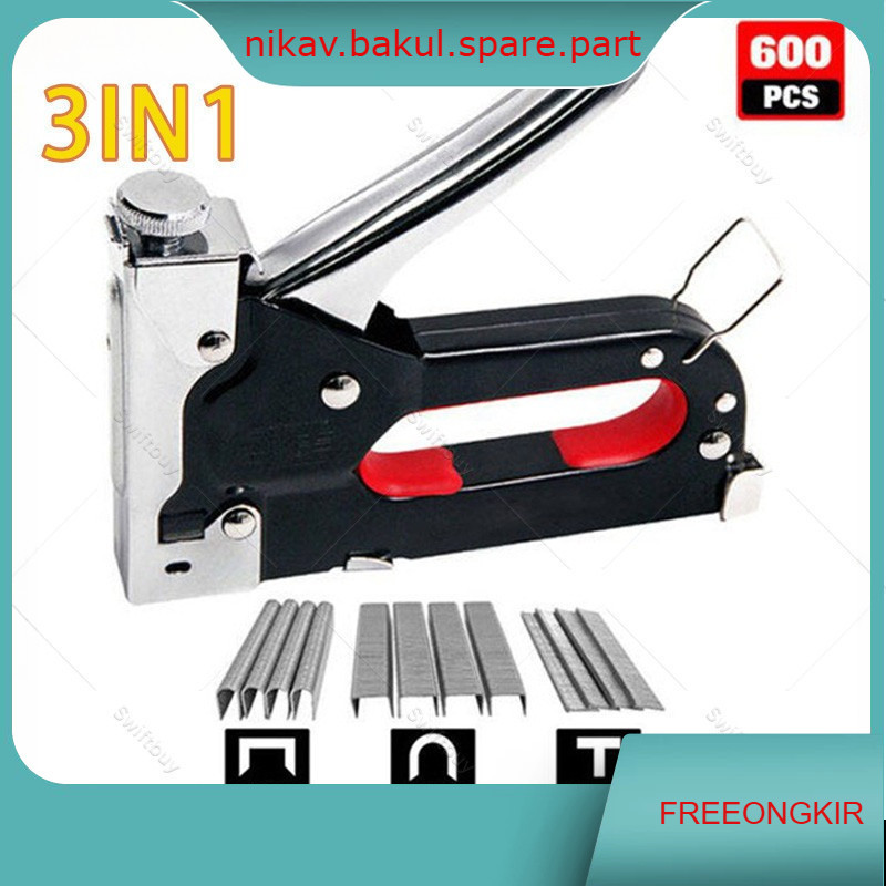 

Gratis 600 paku 3 In 1 Pistol Kuku Pistol Stapler Konstruksi Konstruksi Furnitur DIY Pelapis Pelapis Pistol Stapler Multifungsi Pistol Stapler Dekorasi Rumah Alat Pertukangan