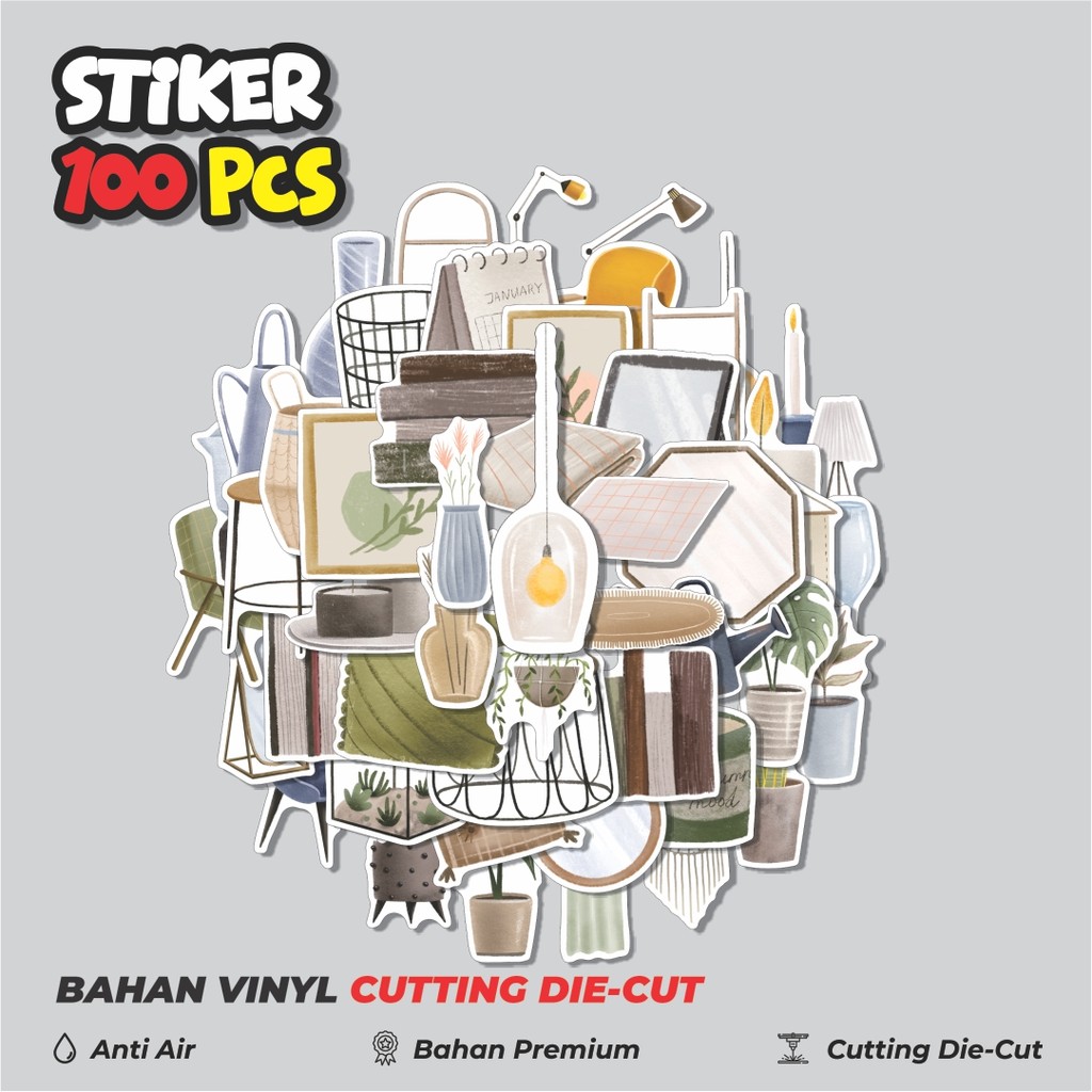 

Terbaru! 50 pcs Stiker Aesthetic Cozy Home Interior [Interior Rumah] Dekorasi Lucu Kreatif untuk Notebook, Skateboard, HP