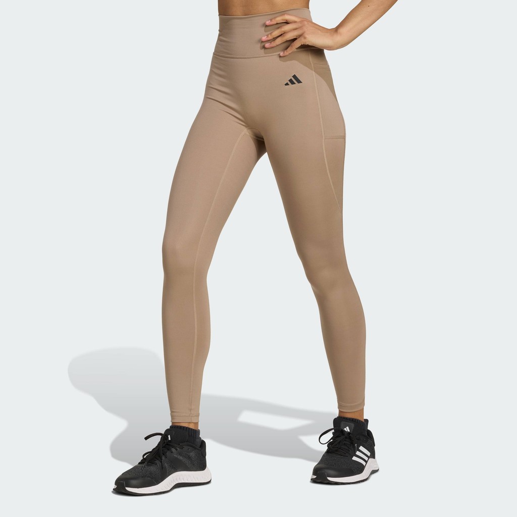 adidas Gym & Training Optimé Essentials No Front Rise Seam 7/8 Leggings Women Brown JY4812