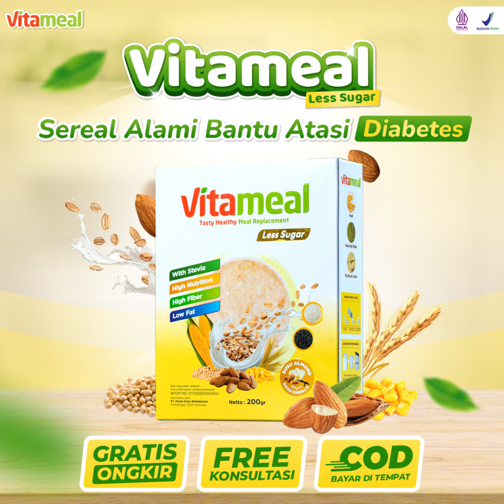 

Vitameal Les Sugar - Sereal Vitameal Les Sugar Rendah Gula Membantu Mengatasi Masalah Diabetes Mencegah Permasalahan Diabetes Aman Dikonsumsi Resmi Terdaftar BPOM