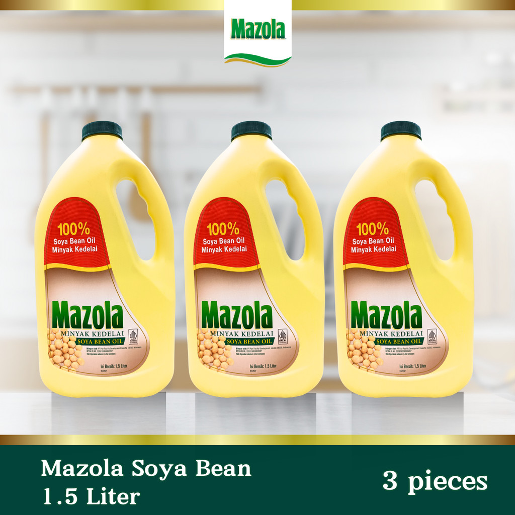 

Mazola Soya Bean Oil Minyak Kedelai 1.5 Liter - [Isi 3 PCS]
