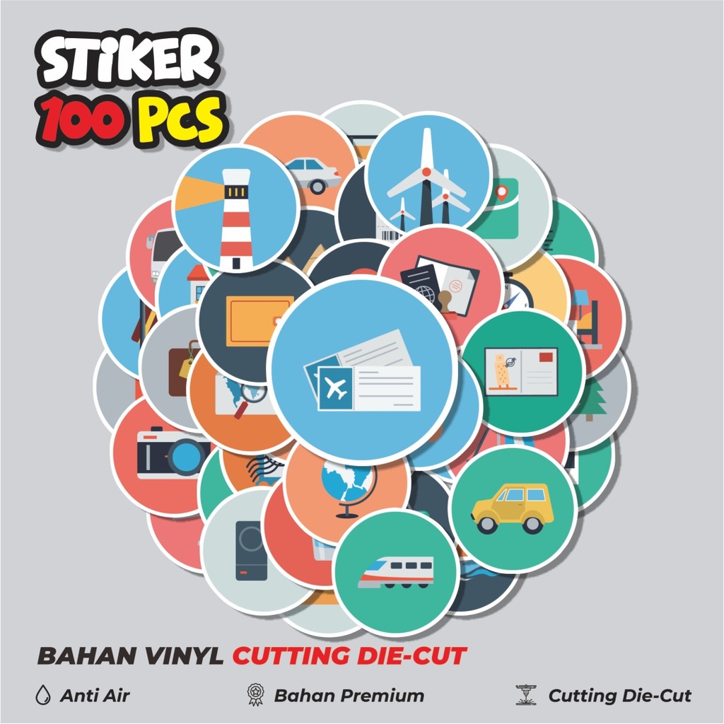 

Terbaru! 50 pcs Stiker Ikon Random Travelling Berpegian Liburan Dekorasi Lucu Kreatif untuk Notebook, Skateboard, HP
