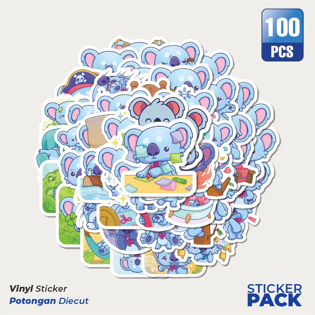 

Stiker Vinyl Stiker Kartun Funny Danny Koala Waterproof Aesthetic- Untuk Laptop, Motor, dan Helm - Paper Stationery Pack