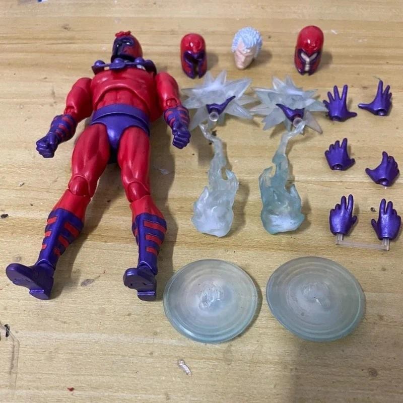  Mafex X-Men Anime Action Magneto Figure 4 Head Variants Collectible Toy Figurine Boys Desk Decorati