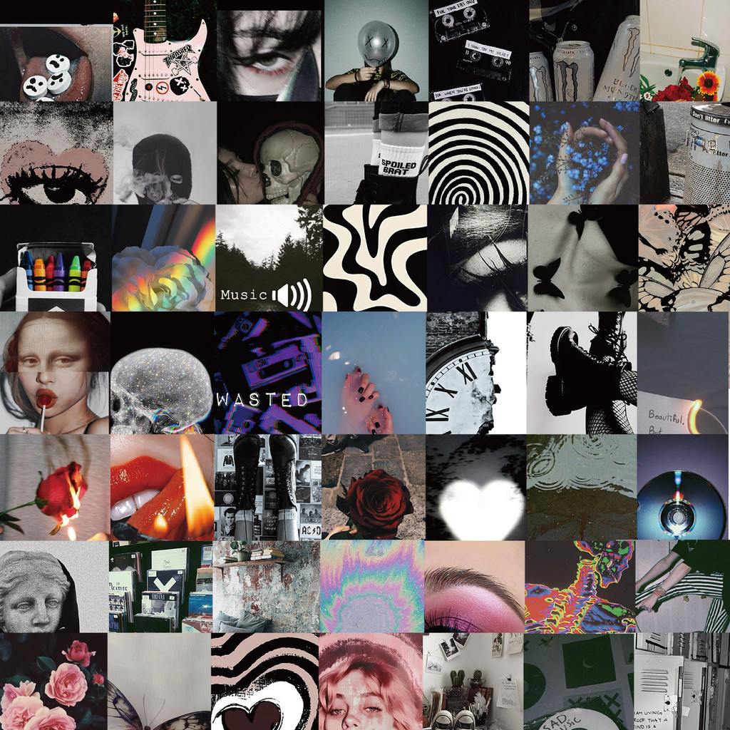 

50PCS Black Style Scrapbook Stickers DIY Diary Laptop Luggage Skateboard Graffiti Decal Fun Stylish Classic Toys