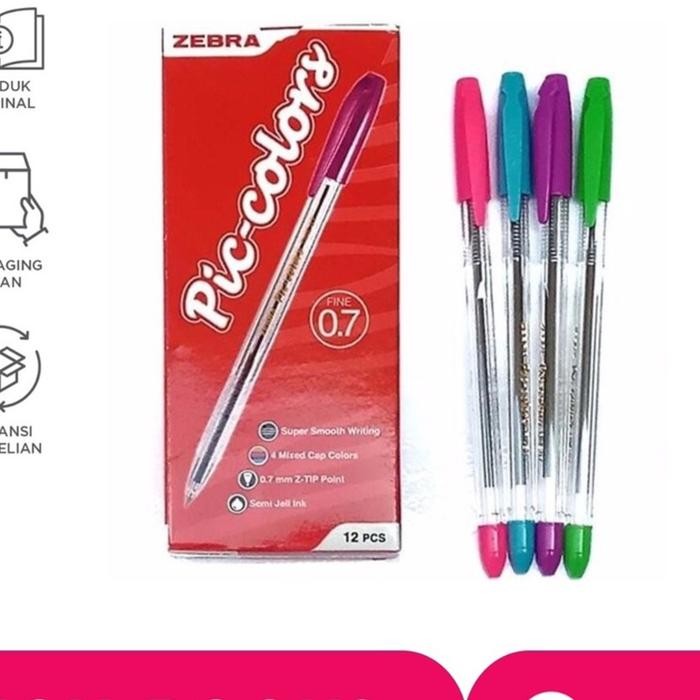 

Zebra Stick Pen Semi Gel Piccolors 0.7 Black / 12Pc