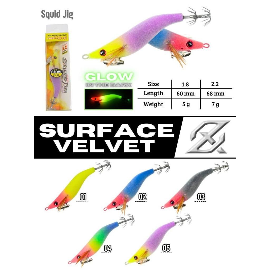 AXZ IKA SURFACE VELVET LUMINOUS SQUID JIG