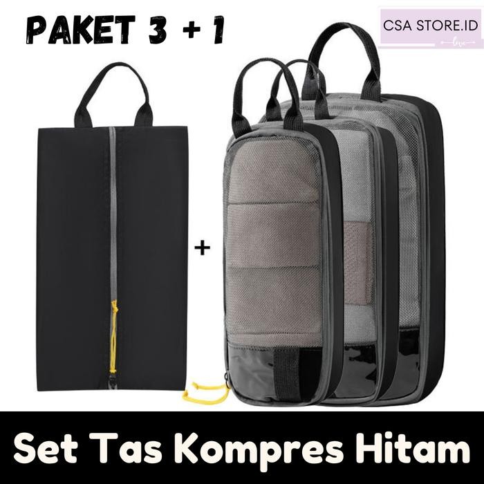 Terbaru 4 Set Tas Kompresi organisator koper perjalanan, Set Tas Organisator pengepakan Baju perjala