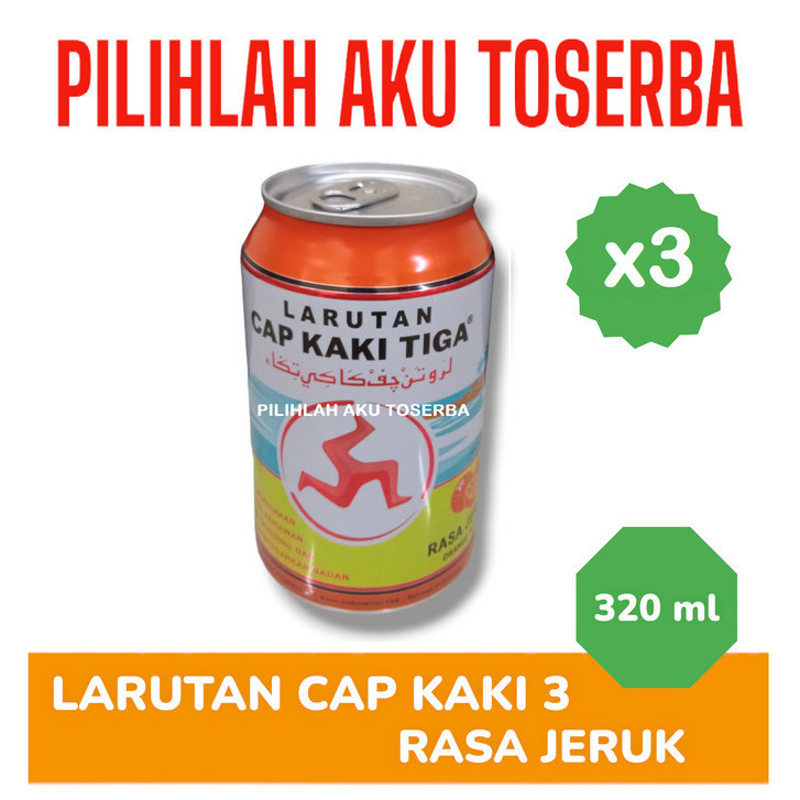 

Larutan Penyegar CAP KAKI 3 Rasa JERUK KALENG 320 ml - ( HARGA 3 Kaleng )