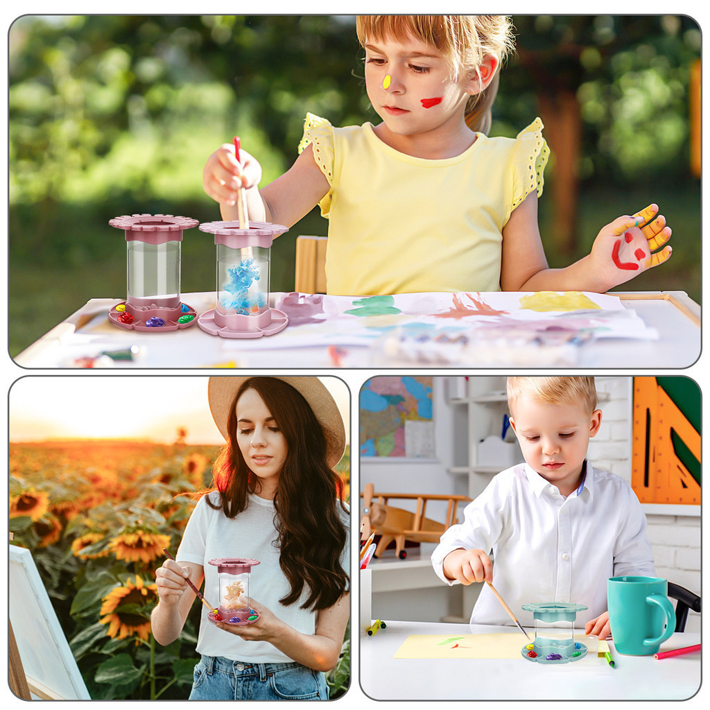 

Brush Washer 3 in 1 Serbaguna Dengan Palet & Saringan Ember Cuci Kuas Cat Minyak Portable Lipat Alat Seni Lukis Wajib Pelajar