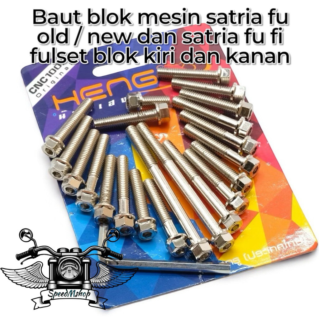 baut probolt crome hexagon 2kunci L baut blok mesin satria fu old fu new thailand barong facelift fu