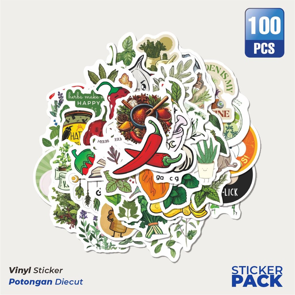 

Terbaru! 50 pcs Stiker Bumbu Dapur V1 Dekorasi Lucu Kreatif untuk Notebook, Skateboard, HP