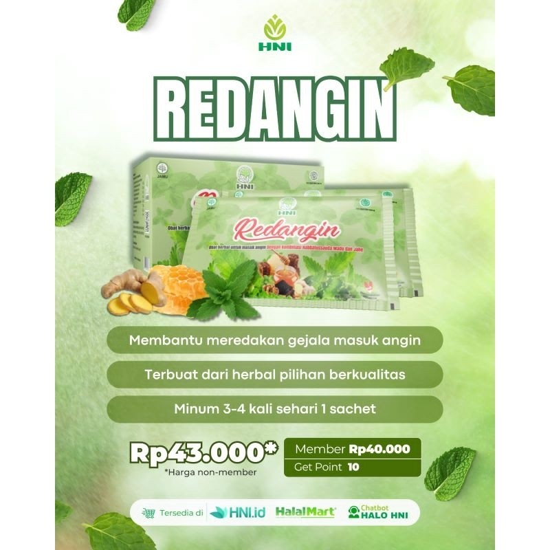 

Redangin + Habbatussauda, Suplemen Masuk angin by HNI