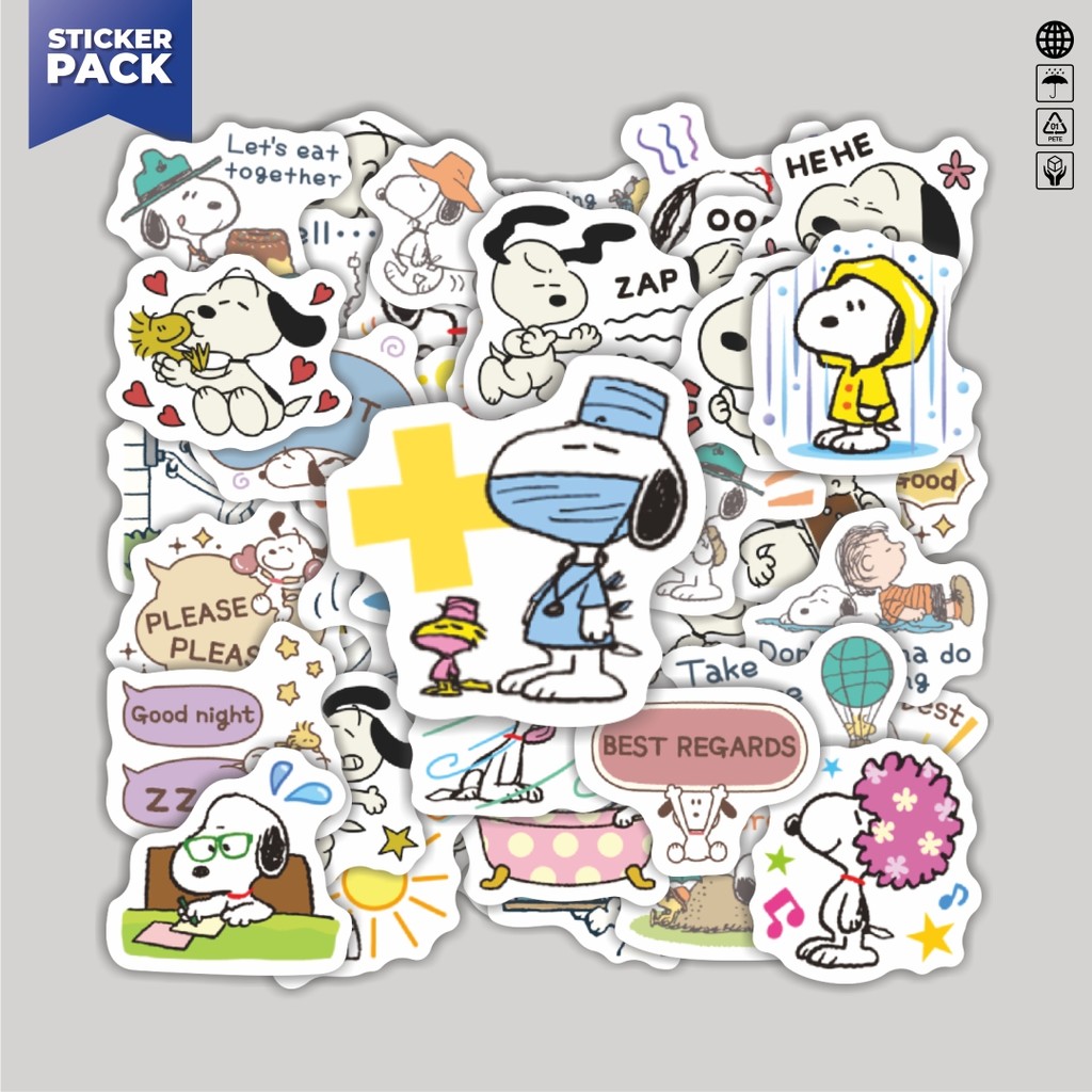 

[100PCS]Stiker Pack Stiker Kartun Snoopy V44 Aesthetic Vinyl Anti Air Dekorasi Sticker Laptop Buku Journal Koper Helm Casing HP Gitar Helm Skateboard