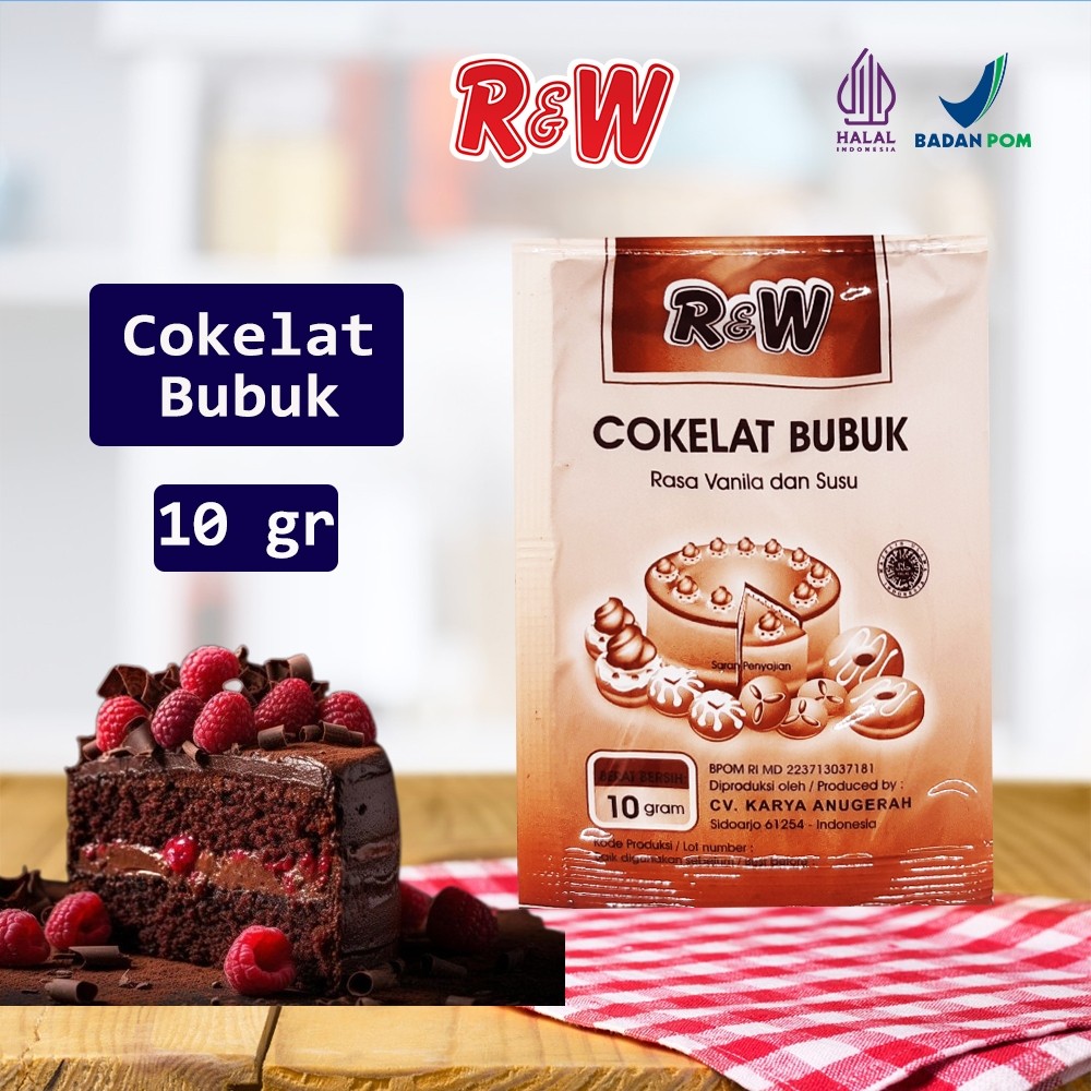 

Coklat Cokelat Bubuk Cocoa Powder Kue Rajawali R&W RW 10 g Bahan Brownies
