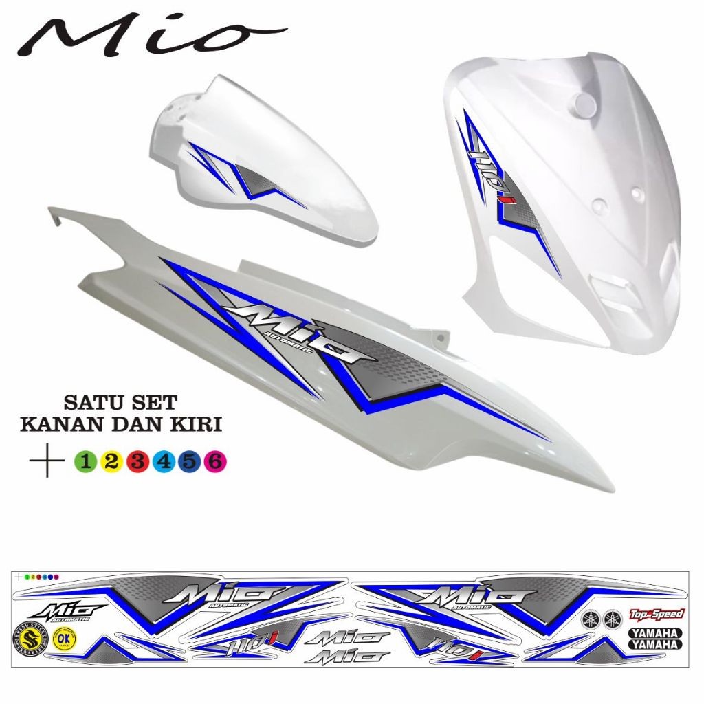 STIKER POLET STRIPING KEREN BUAT MOTOR YAMAHA MATIK MIO OLD MIO SPORTY SMILE Variasi terlaris