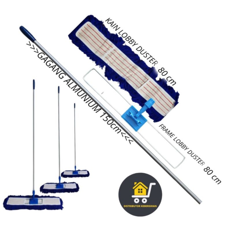 Set Lobby Duster Ukuran 80 cm Alat Pel Dorong / Lobby duster acrylic 80 cm / Lobby Duster