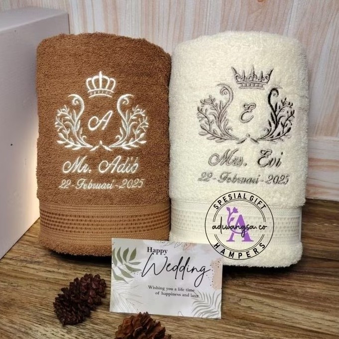 Adiwangsa.co - Handuk Couple Anjoly  dengan Bordir Lengkap towel towels
