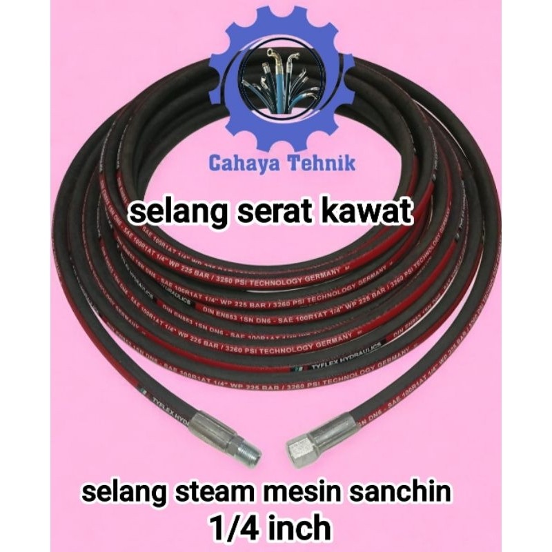 selang cuci motor dan mobil mesin sanchin 20/30 selang serat kawat