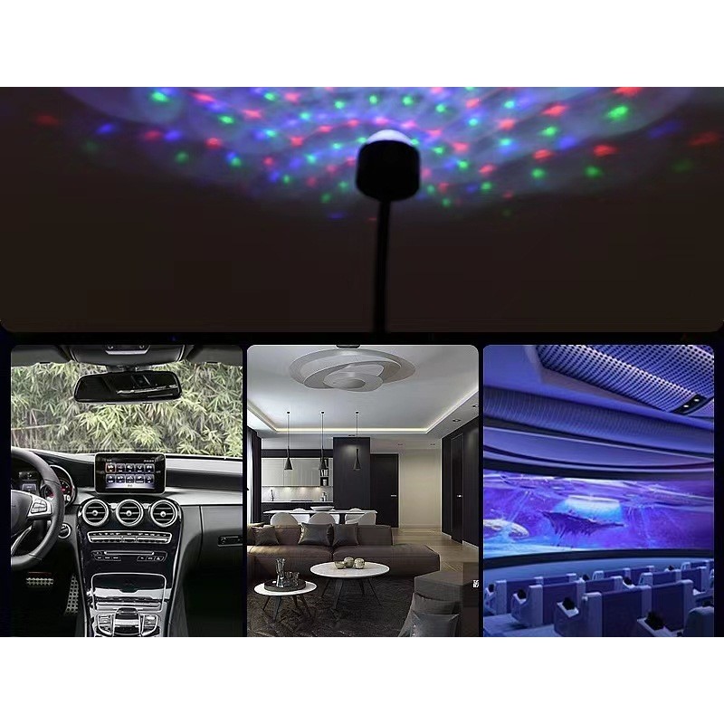 Laser Proyektor Led USB Lampu Plafon Mobil Kamar RGB