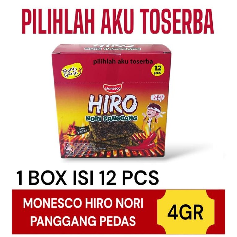 

Monesco Hiro Nori Panggang Rasa PEDAS - ( HARGA 1 BOX )