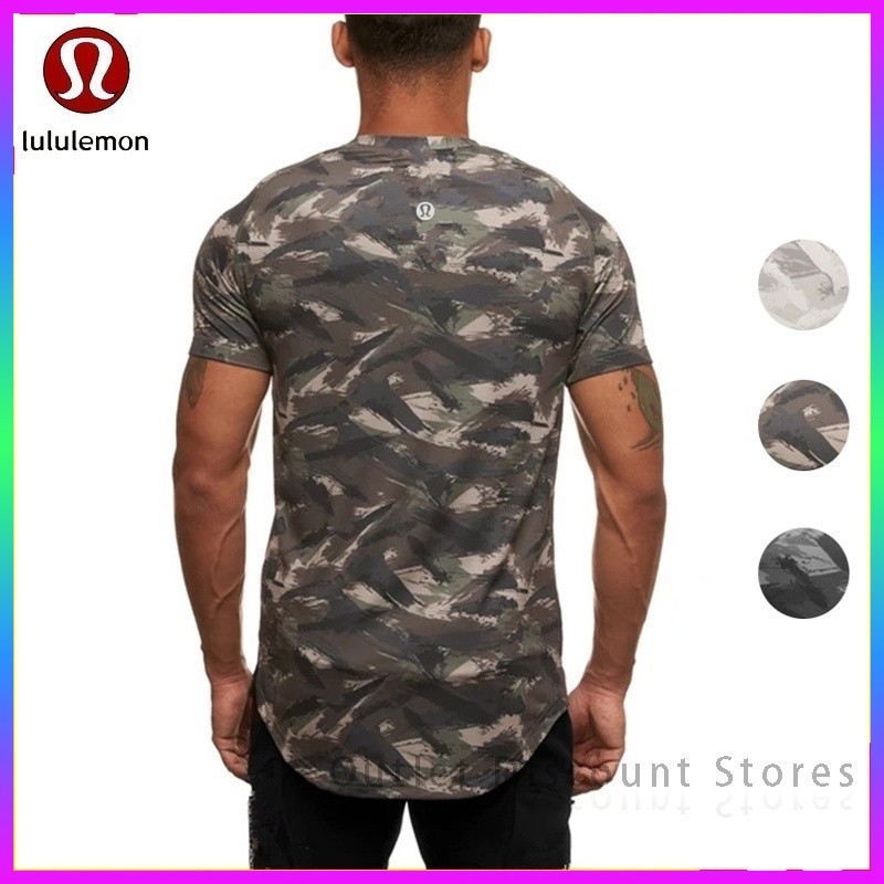 lululem0n legging Men's Top Lululemon Yoga T-shirt Summer Camouflage Round Neck Shirt TX-70X